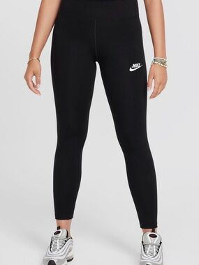Nike Black High-Waist Logo Leggings with White Swoosh